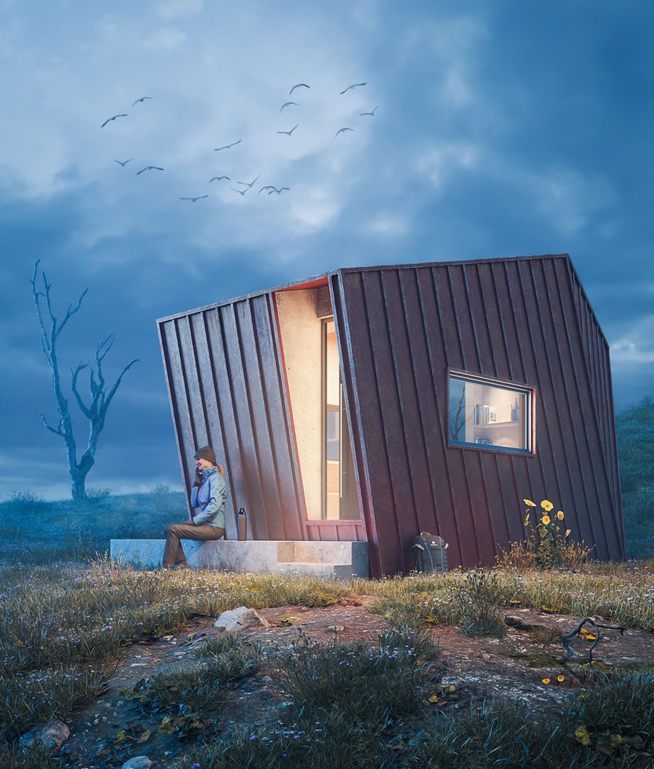 Rendering 3d per il design con Chaos Corona e 3ds Max | Shelter - personale reinterpretazione del progetto "Il nuovo bivacco" dell'architetto Riccardo Sanquerin | Corsi di formazione Corona Renderer ufficiali | TIC Visual Art